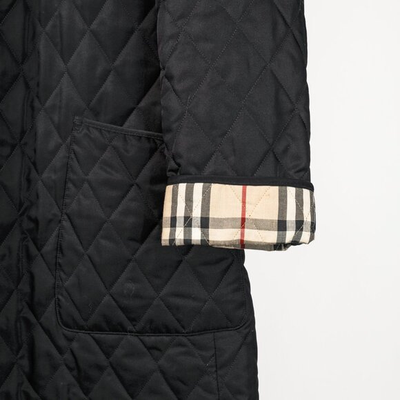 Burberry Black Quilted Hooded Long Jacket - Picture 5 of 13